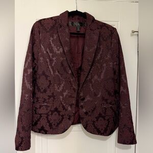 Apostrophe Metropolitan Luxe II Brocade Women’s Blazer - Size 16 - Color Raisin